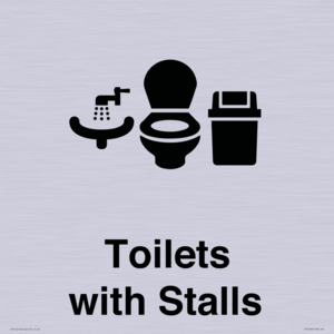Toilets: Stalls and Wash Basin with Sanitary Bin